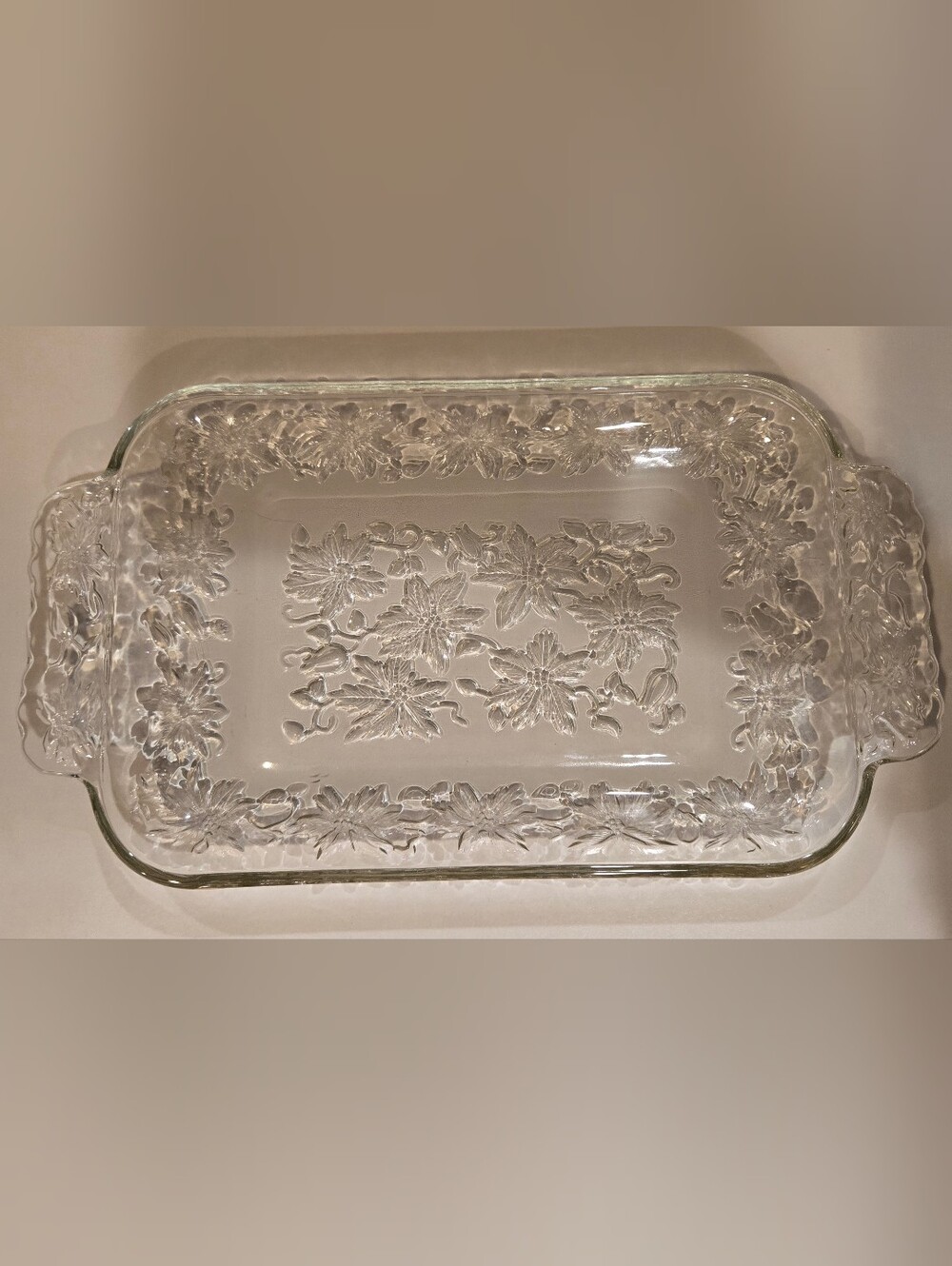 Vintage Princess House "Fantasia" Clear Serving Dish with Handles